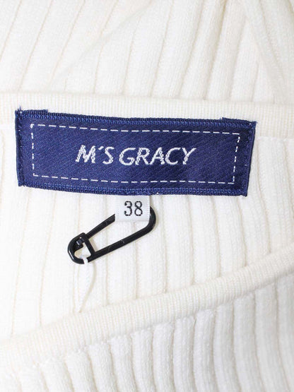 エムズグレイシー 818548 ニット セーター 38 アイボリー リブ リボン IT6R55PDJ65S