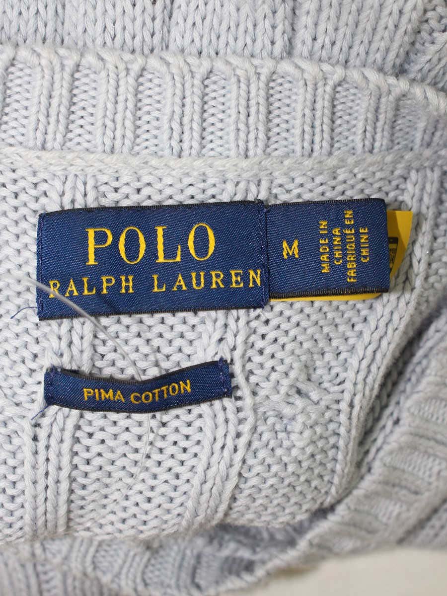 ポロラルフローレン ニット M ブルー ケーブル IT4QKFATHFHW