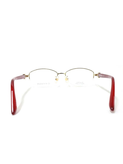 中村勘三郎 KN-2670 メガネ ゴールド/レッド ストーン付き スクエア  COL.C-2 ITZIM09US6EC 【SALE】