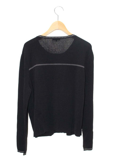 トゥービーシック W7F02-818-09 ジップカーディガン 46 ブラック ステッチ IT93B1KY7H4W