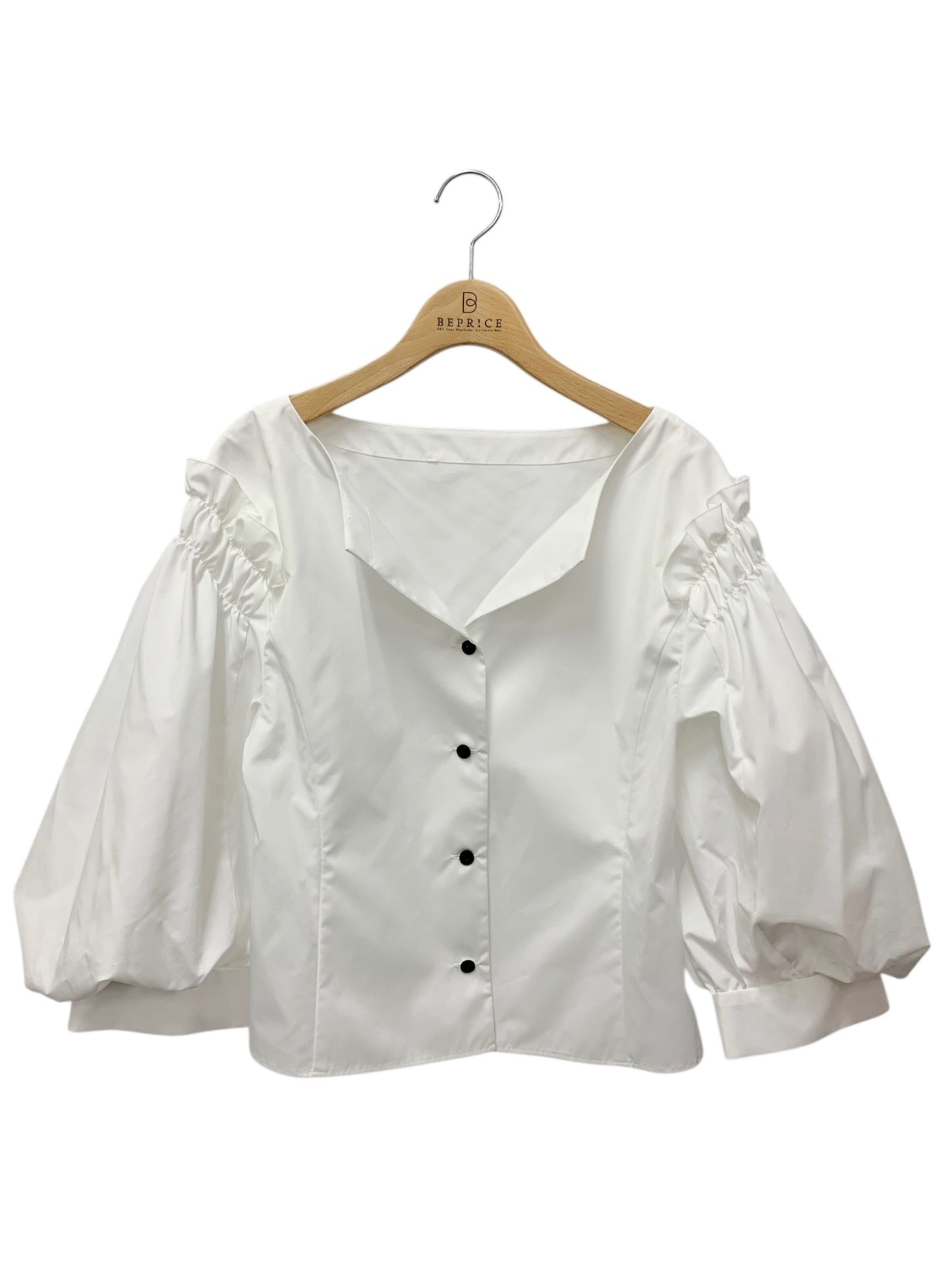デイジーリン ブラウス レディセシル 06725 38 ホワイト ドロップショルダー ボリューム袖 ITHU2KKSFJGG