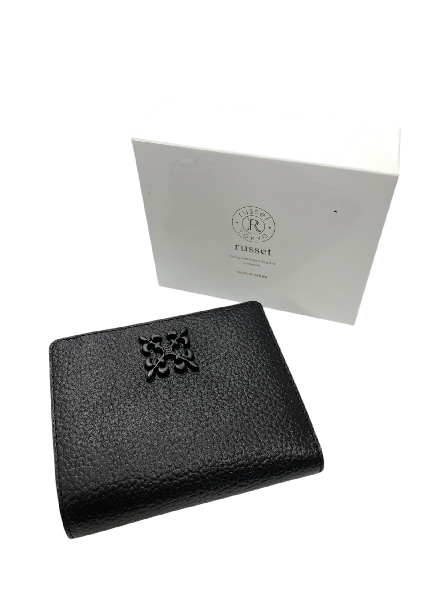 ラシット モノグラムプレート ハーフウォレット SO-376 二つ折り財布 ブラック レザー ITHXTG70DJM0