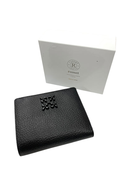 ラシット モノグラムプレート ハーフウォレット SO-376 二つ折り財布 ブラック レザー ITHXTG70DJM0