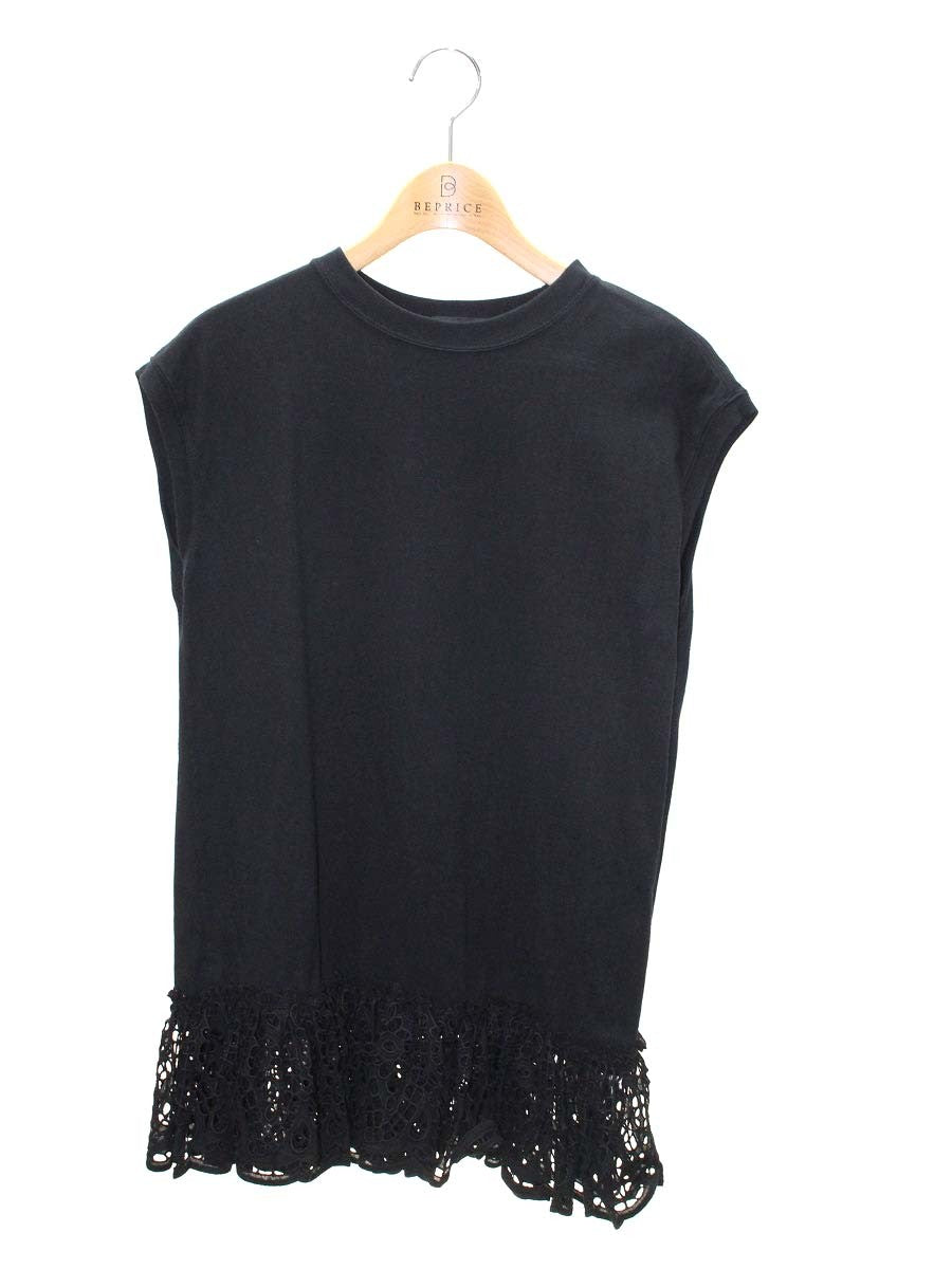 ドゥロワー 6517-299-0666 カットソー F ブラック カットワーク ITEN6Y3NVQFK