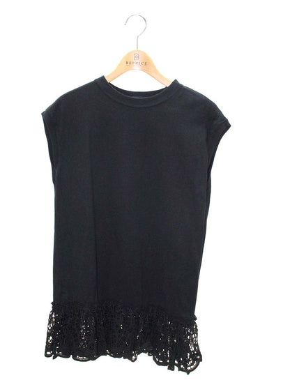 ドゥロワー 6517-299-0666 カットソー F ブラック カットワーク ITEN6Y3NVQFK