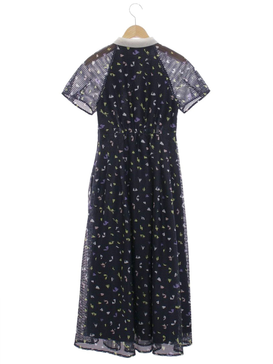 新品 セルフォード 衿付き小花柄ワンピース ロングワンピース 紺 サイズ36 セルフォード 衿付き小花柄ワンピース CWF0222014 36 ネイビー | 中古