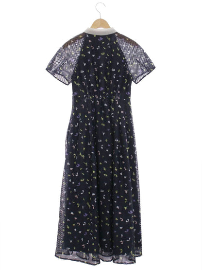 セルフォード 衿付き小花柄ワンピース CWF0222014 36 ネイビー ITIXQA6Y0UPK