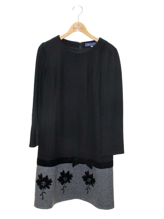 エムズグレイシー 521558 ワンピース 38 ブラック 花柄 シフォン IT3XWIIRK3T0