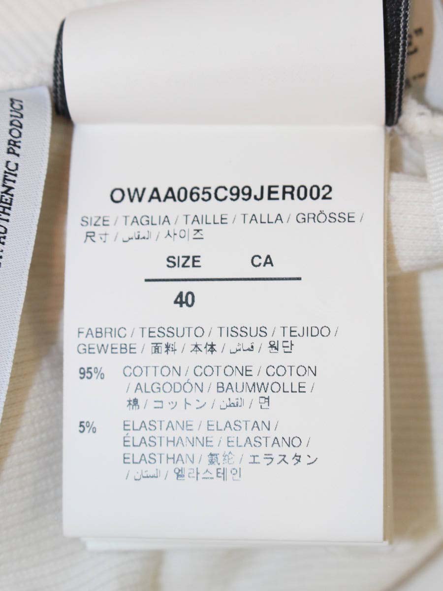 オフホワイト OWAA065C99JER002 ニット 40 ホワイト 半袖 ロゴ ITEWC0SSXP0S