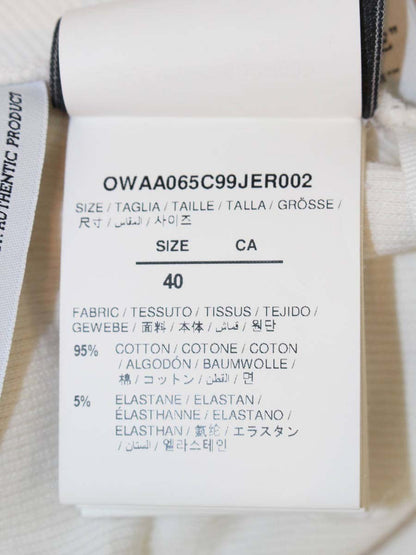 オフホワイト OWAA065C99JER002 ニット 40 ホワイト 半袖 ロゴ ITEWC0SSXP0S