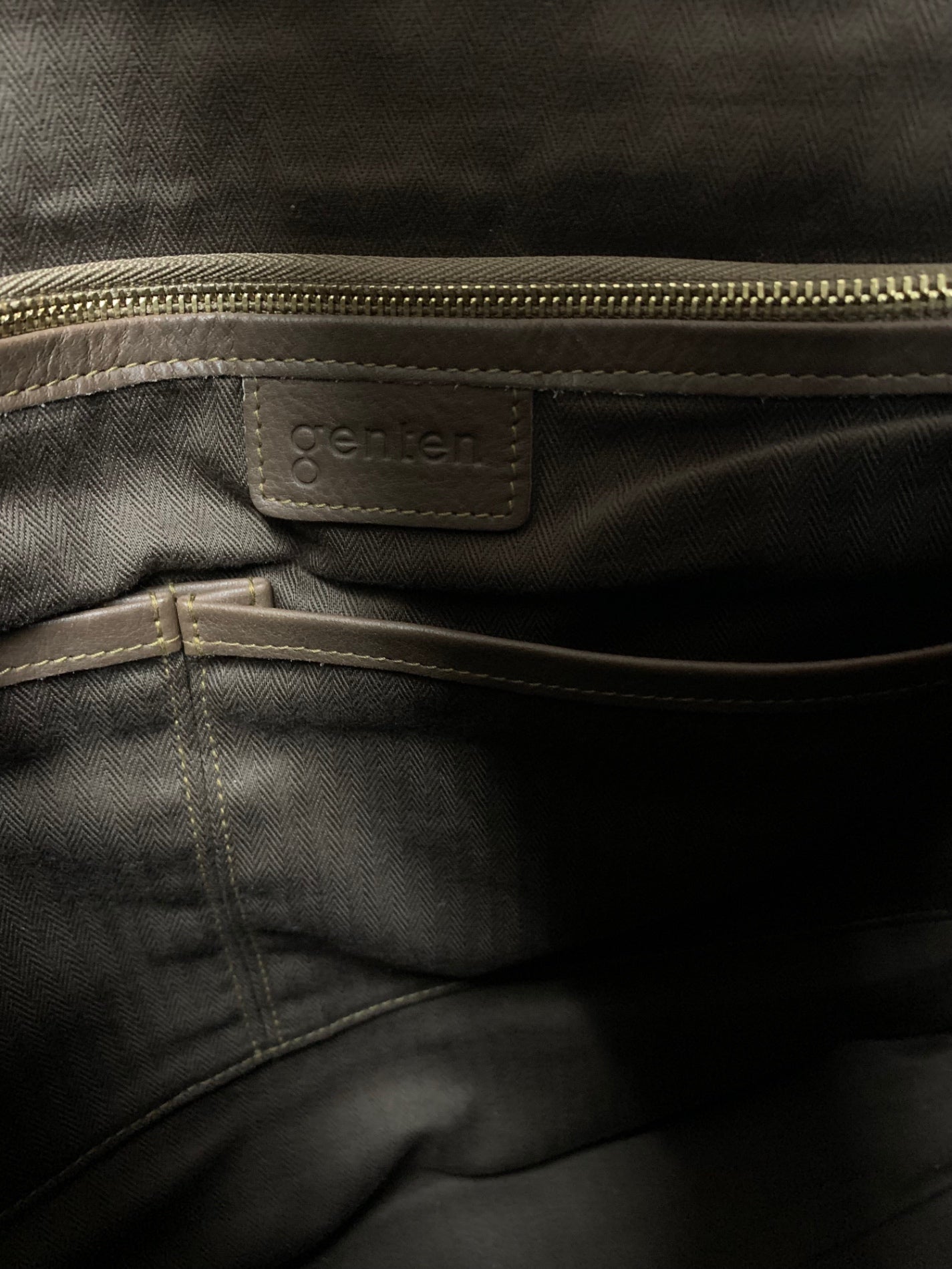 ゲンテン ハンドトート ブラウン レザー ゴールド金具 ITACQ08OQ291