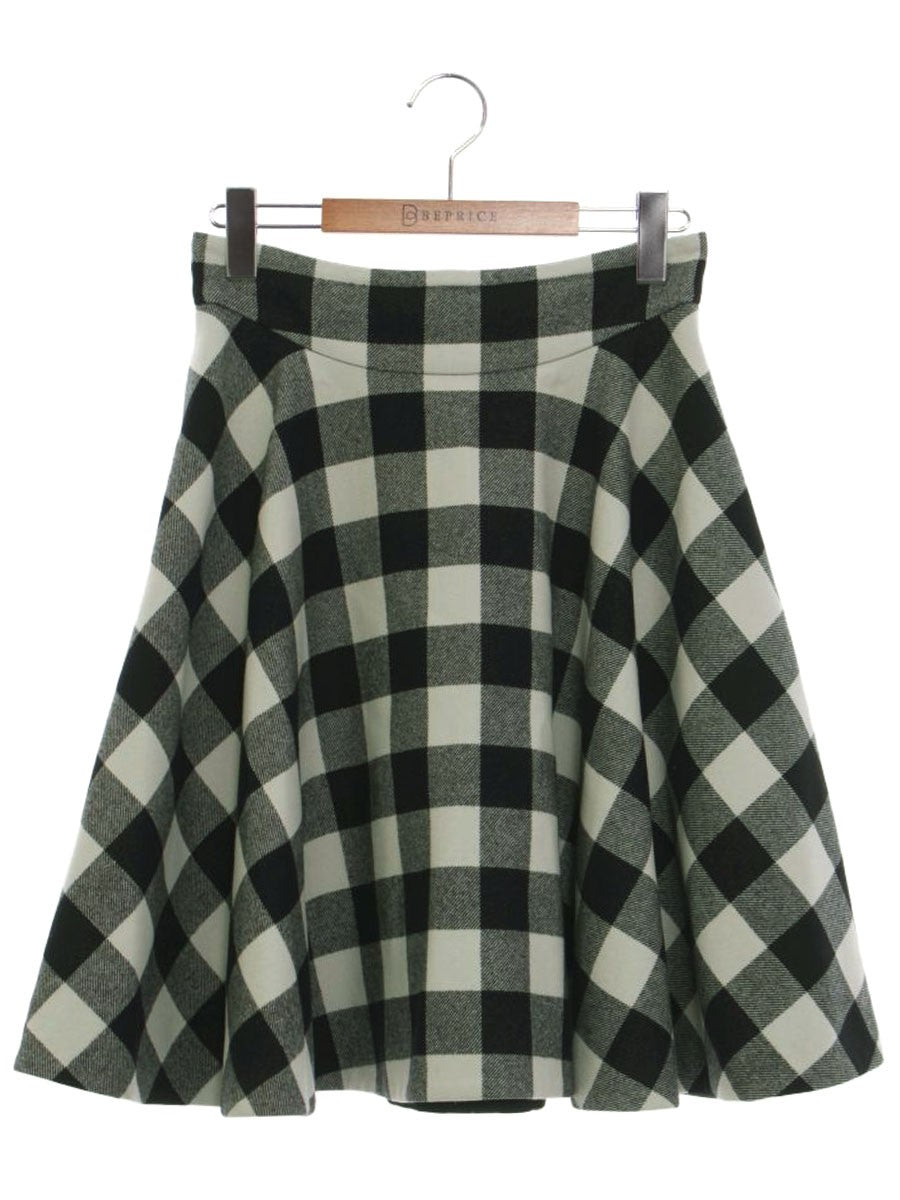 フォクシーブティック Skirt Gingham Circular 34801 スカート 40 ホワイト チェック柄 ITML7B3FVB34