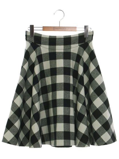 フォクシーブティック Skirt Gingham Circular 34801 スカート 40 ホワイト チェック柄 ITML7B3FVB34