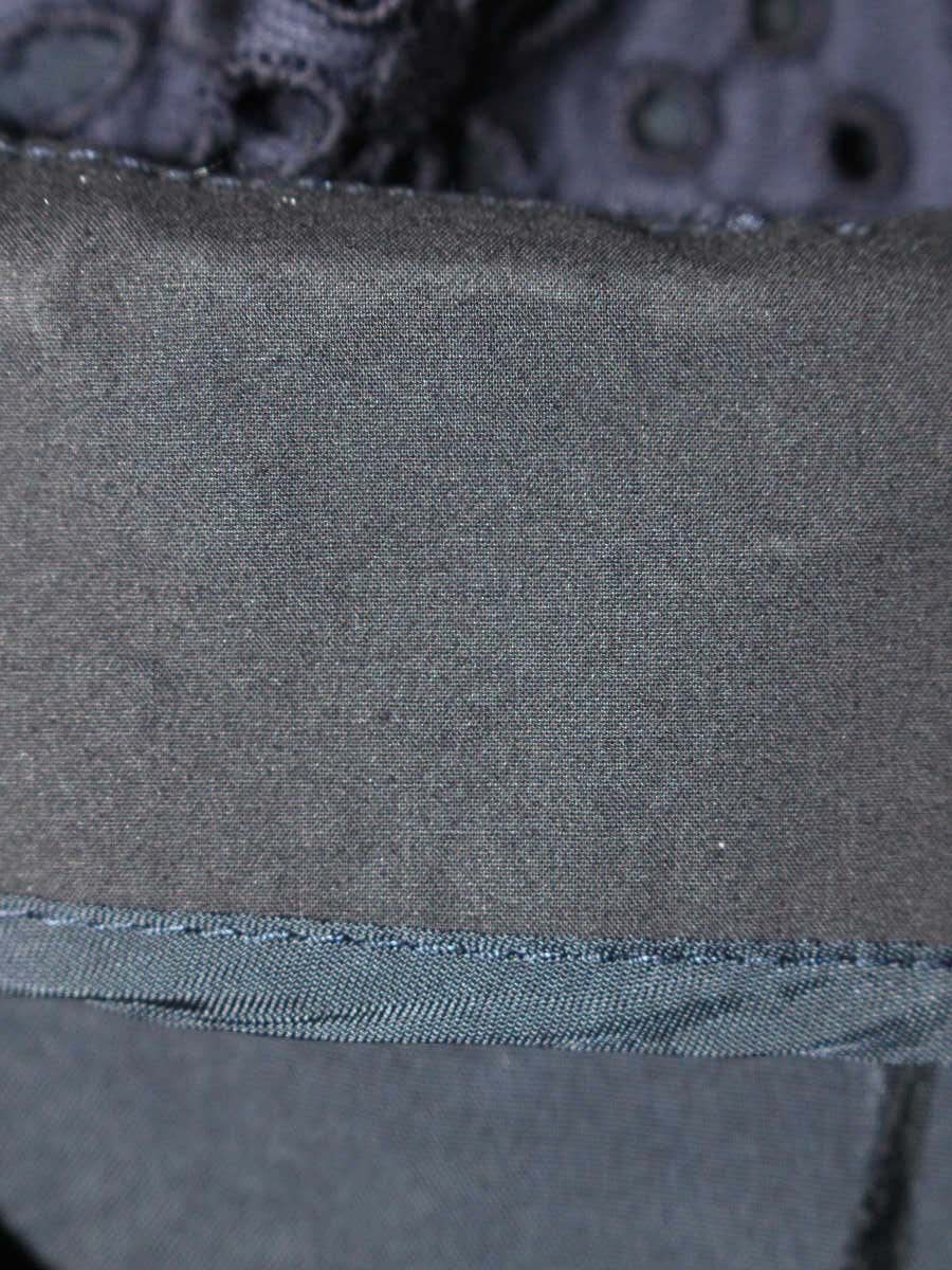 エムズグレイシー 011319 ワンピース 40 ネイビー カットワーク タック