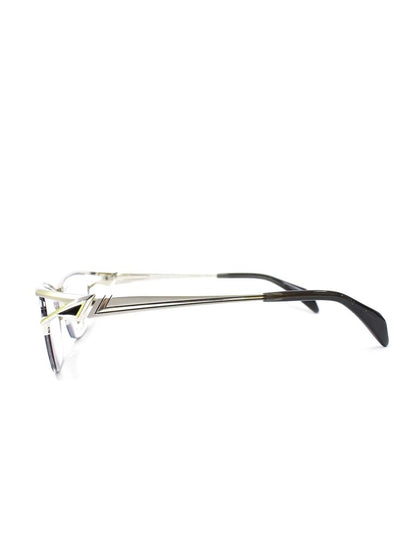 サムライ翔 リラックスライン 仁 SS-J225 メガネ シルバー/ブラッククリア メタルフレーム ハーフリム スクエア ♯1 IT7S39FDXH34