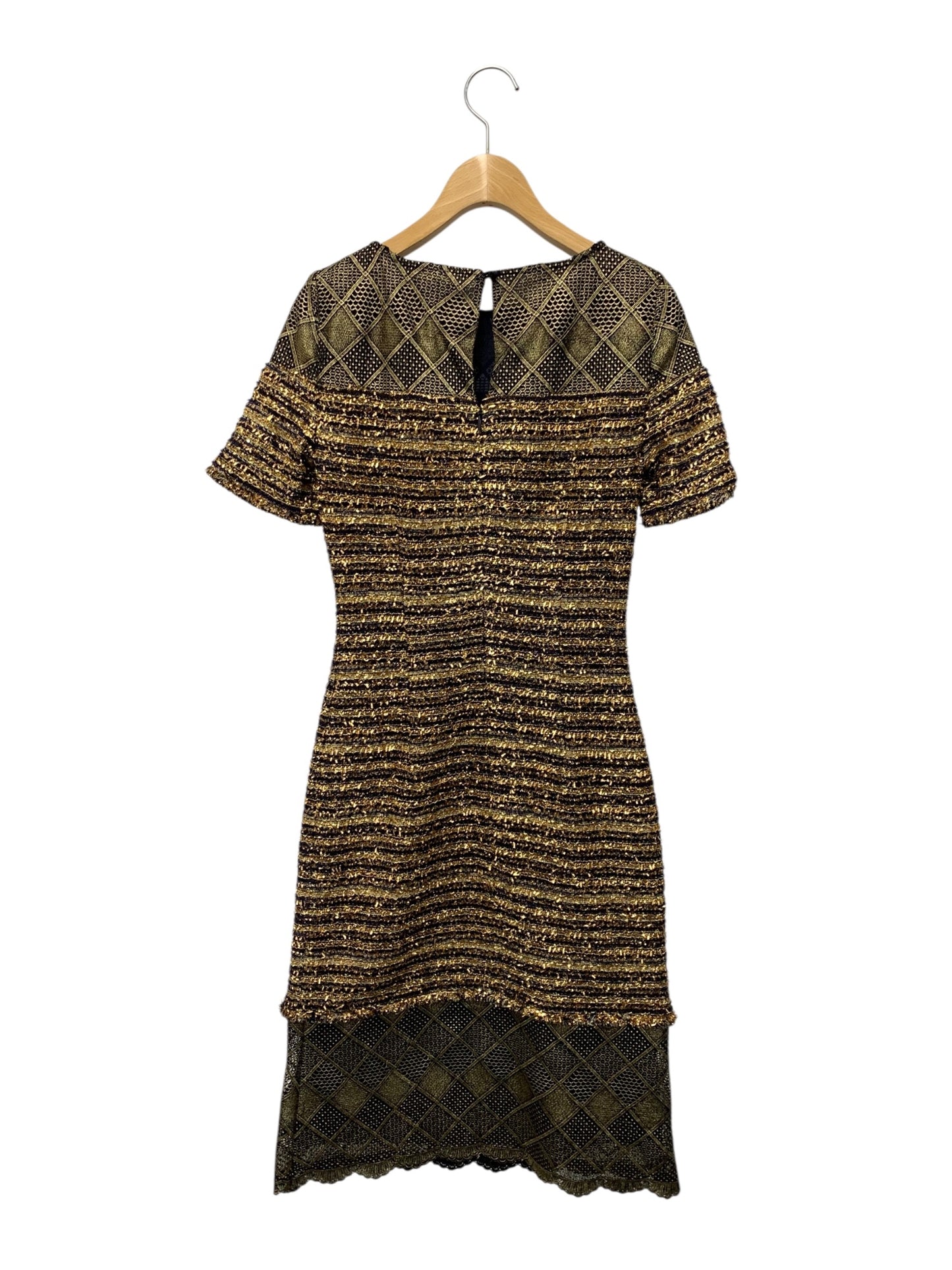 セントジョン K15S002 ワンピース 0 ゴールド ツイード ラメ ドレス IT0USDUODL7L