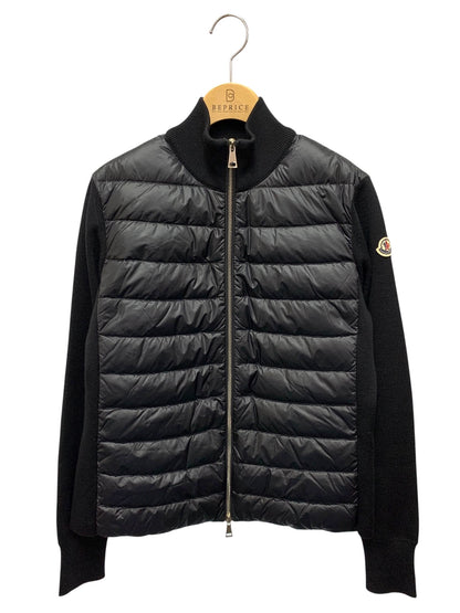 モンクレール CARDIGAN TRICOT 9B00018M1131 ダウンカーディガン S ブラック ジップアップ ITHUD0GCJUQW