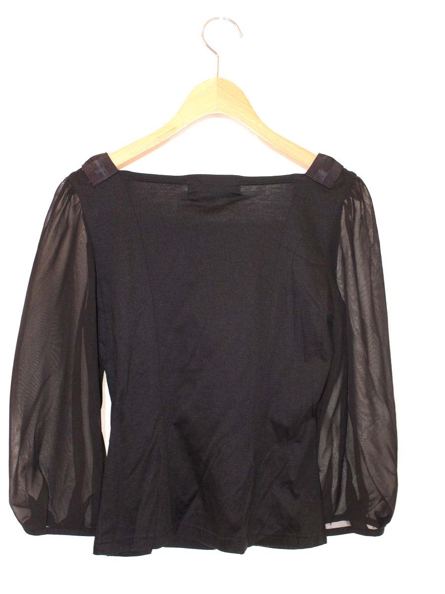 エムズグレイシー 525326 Tシャツ カットソー 38 ブラック 袖レース ITE5YYXMY82S