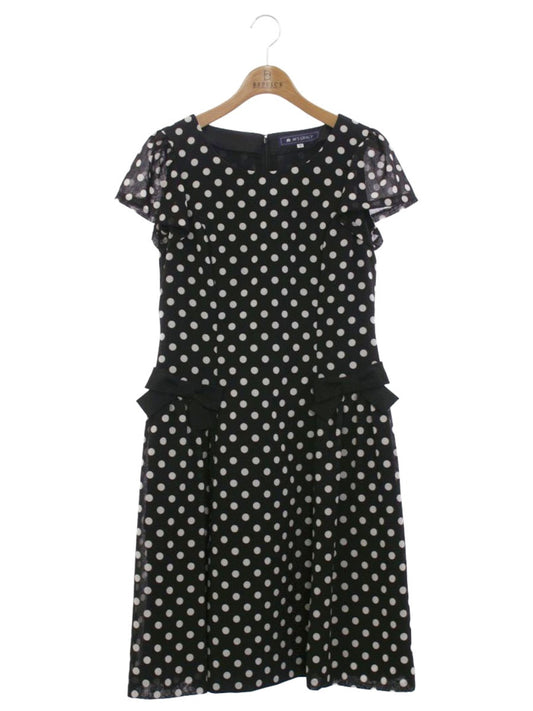 エムズグレイシー 721305 ワンピース 40 ブラック ドット リボン IT40NKIBYGEO