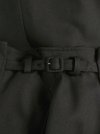 エムズグレイシー 917512 スカート 36 ブラック サイドベルト ボタン ITXMV38TK77W