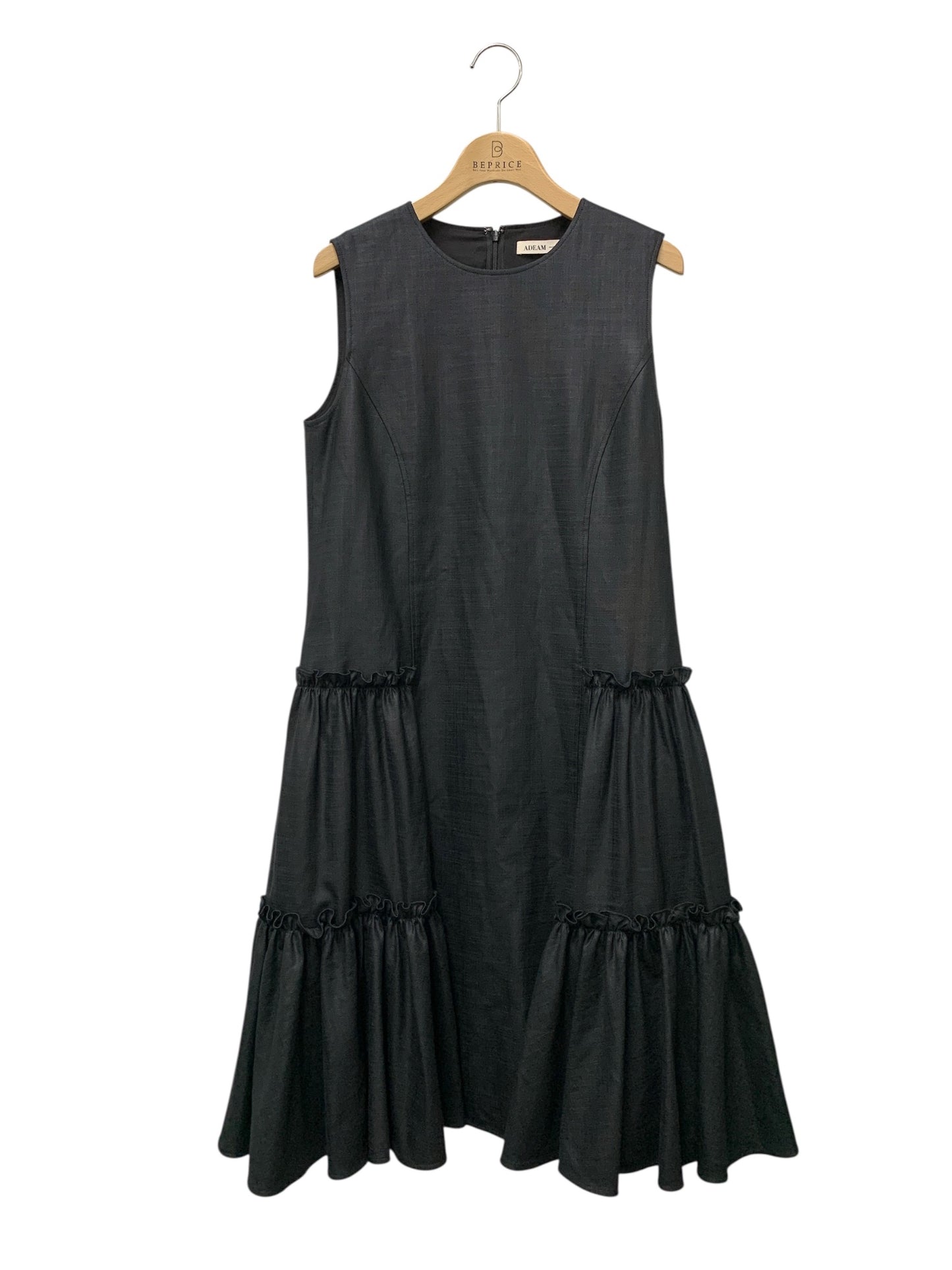 アディアム Ruched Dress 42448 ワンピース S ブラック フリル IT2TTXOADWR0