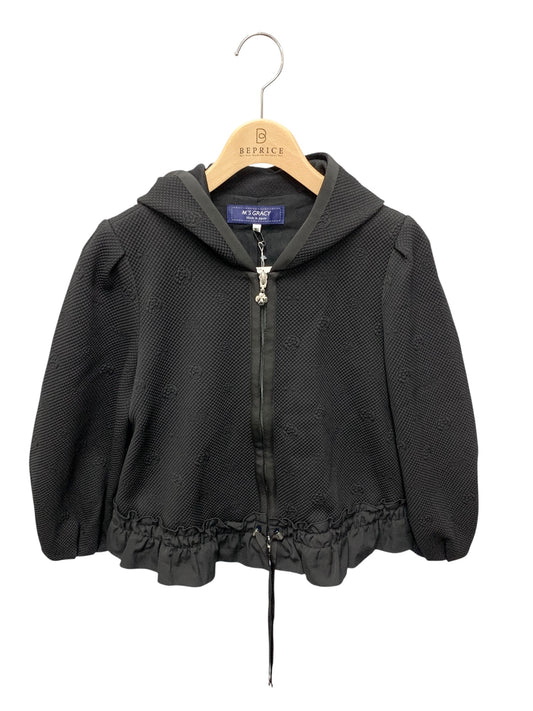 エムズグレイシー 214109 アウター 40 ブラック フード カメリア IT86ARHARFL7
