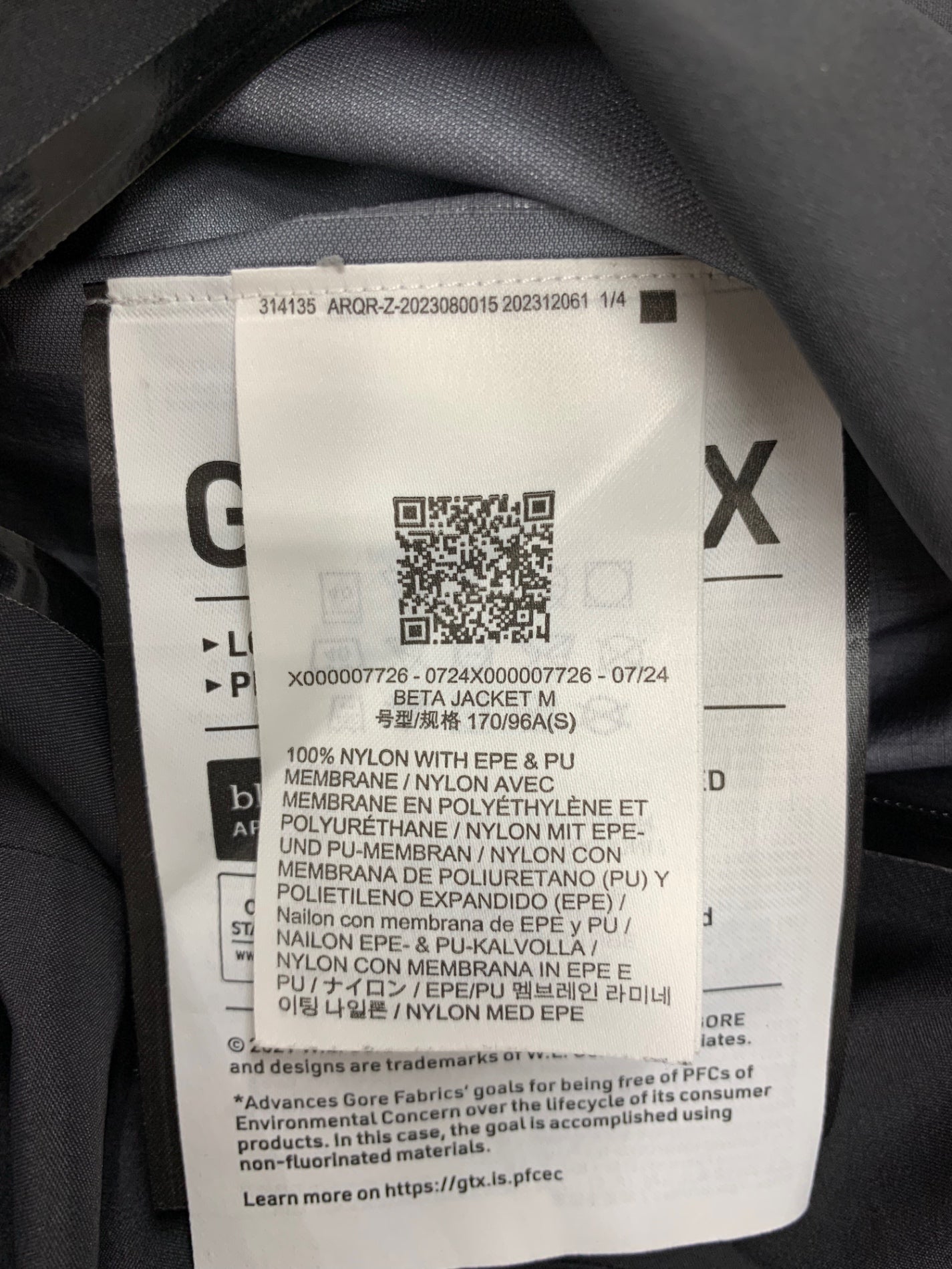 アークリテクス Beta Jacket M X000007726 S ブラック 裾：アジャスタブルドローコード/袖口：Velcroアジャスター ITPP6P4HU7B8