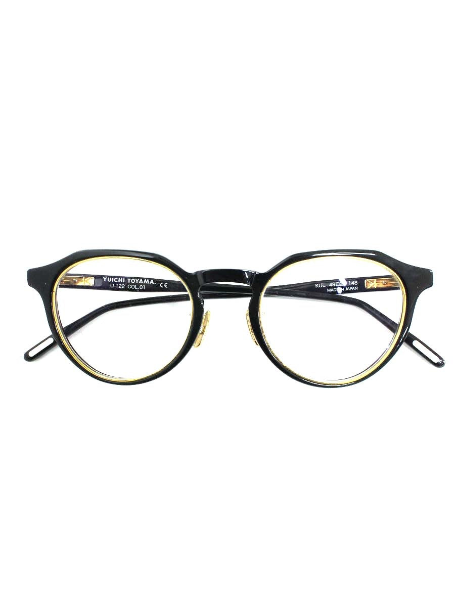 ユウイチトヤマ U-122 メガネ ブラック セルフレーム フルリム ラウンド IT9YU3ZKF4K8