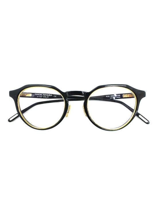 ユウイチトヤマ U-122 メガネ ブラック セルフレーム フルリム ラウンド IT9YU3ZKF4K8