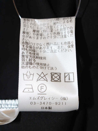 エムズグレイシー 315335 カットソー 40 ブラック チェック フリル リボン IT9WNA4HAKDQ