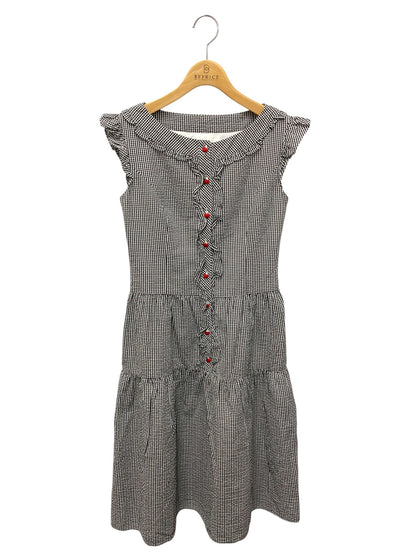 ルネ 6026200 ワンピース 38 ブラック ギンガムチェック てんとう虫ボタン ITD8M83OUXP4 【SALE】