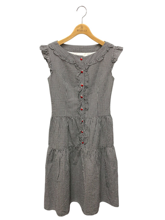 ルネ 6026200 ワンピース 38 ブラック ギンガムチェック てんとう虫ボタン ITD8M83OUXP4 【SALE】