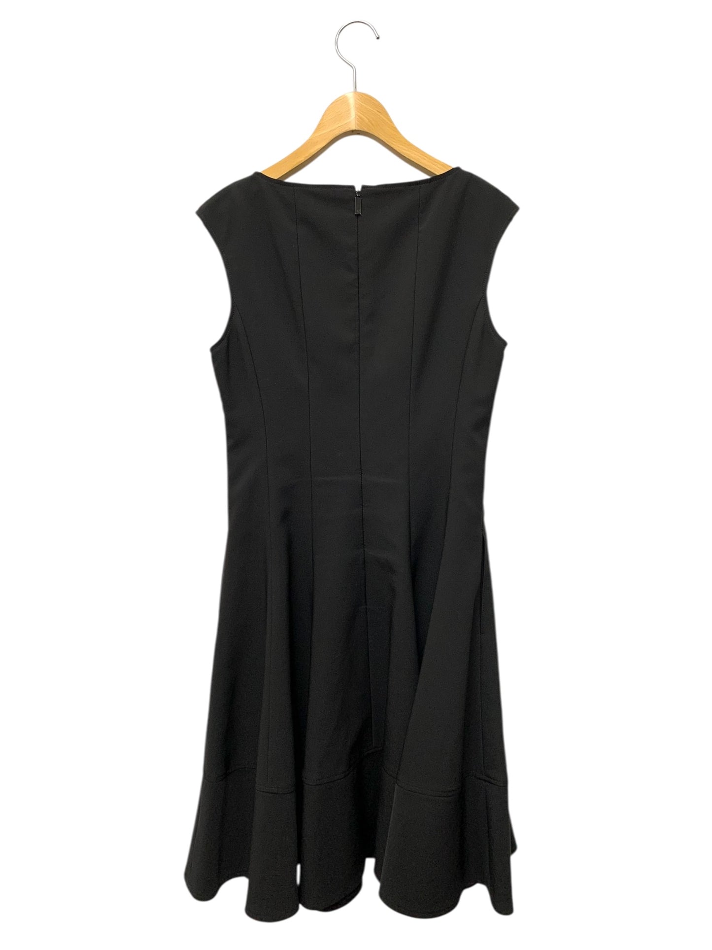 ルネ 5046090 ワンピース 34 ブラック バックジップ U字ネック フレア ITCD3Q7AQ010