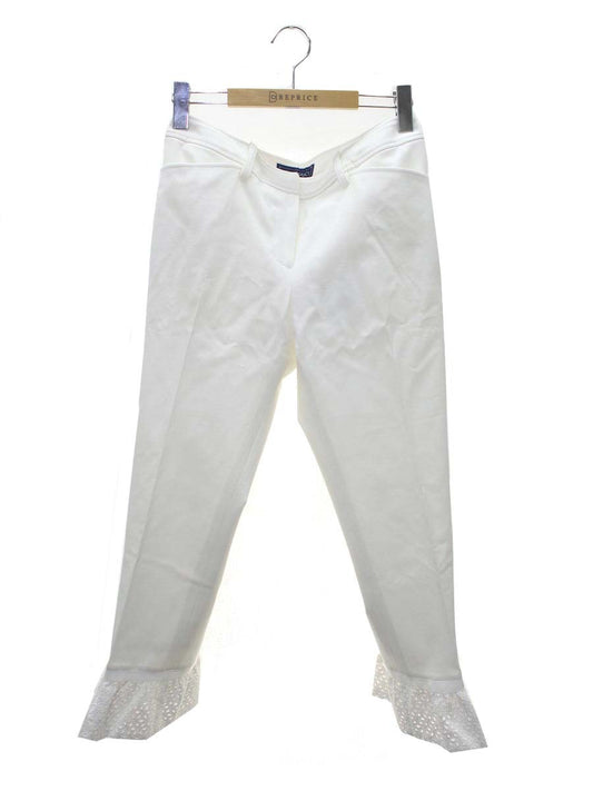 エムズグレイシー 726104 パンツ 40 ホワイト カットワーク レース リボン IT1E9663XL2G