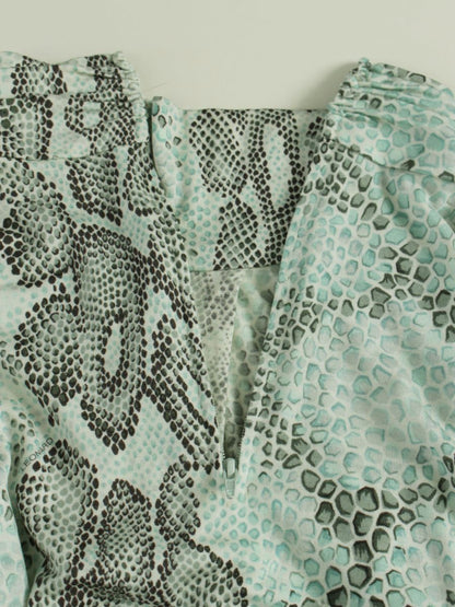 レオナール 0329953 カットソー 38 ライトグリーン タートルネック 総柄 IT86F01DWYVU