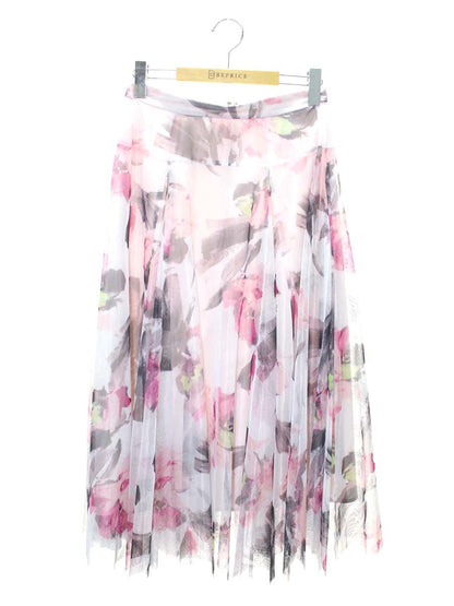 エムズグレイシー 417334 スカート 38 ピンク フラワー プリントチュール ITM0PAARDYFW