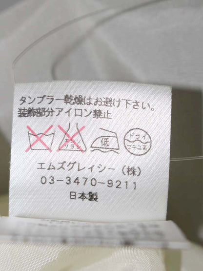 エムズグレイシー 121598 ワンピース 36 アイボリー/ブラック フラワーモチーフ スパンコール 切替 ITC1N9CVC9MU