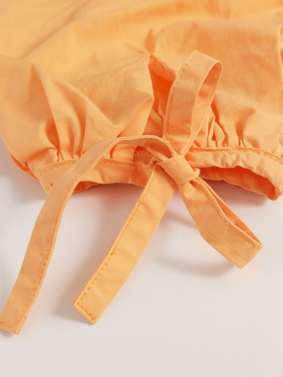 エムエスジーエム 3042MDM101 カットソー 38 オレンジ パフスリーブ ギャザー ITGZCWKALKQW