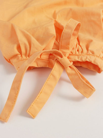 エムエスジーエム 3042MDM101 カットソー 38 オレンジ パフスリーブ ギャザー ITGZCWKALKQW