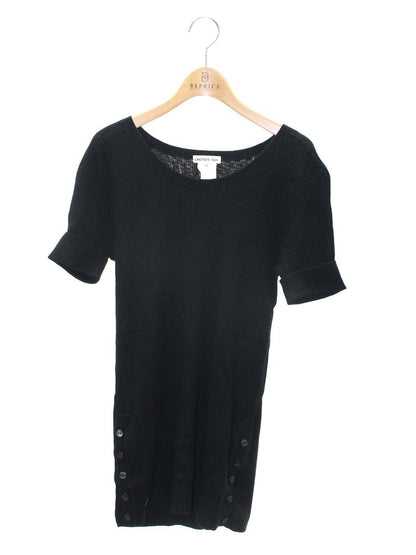 ラコステ AF2882 ニット 42 ブラック カシミヤ混 サイドボタン プレート ITM0DQ0L9HOC