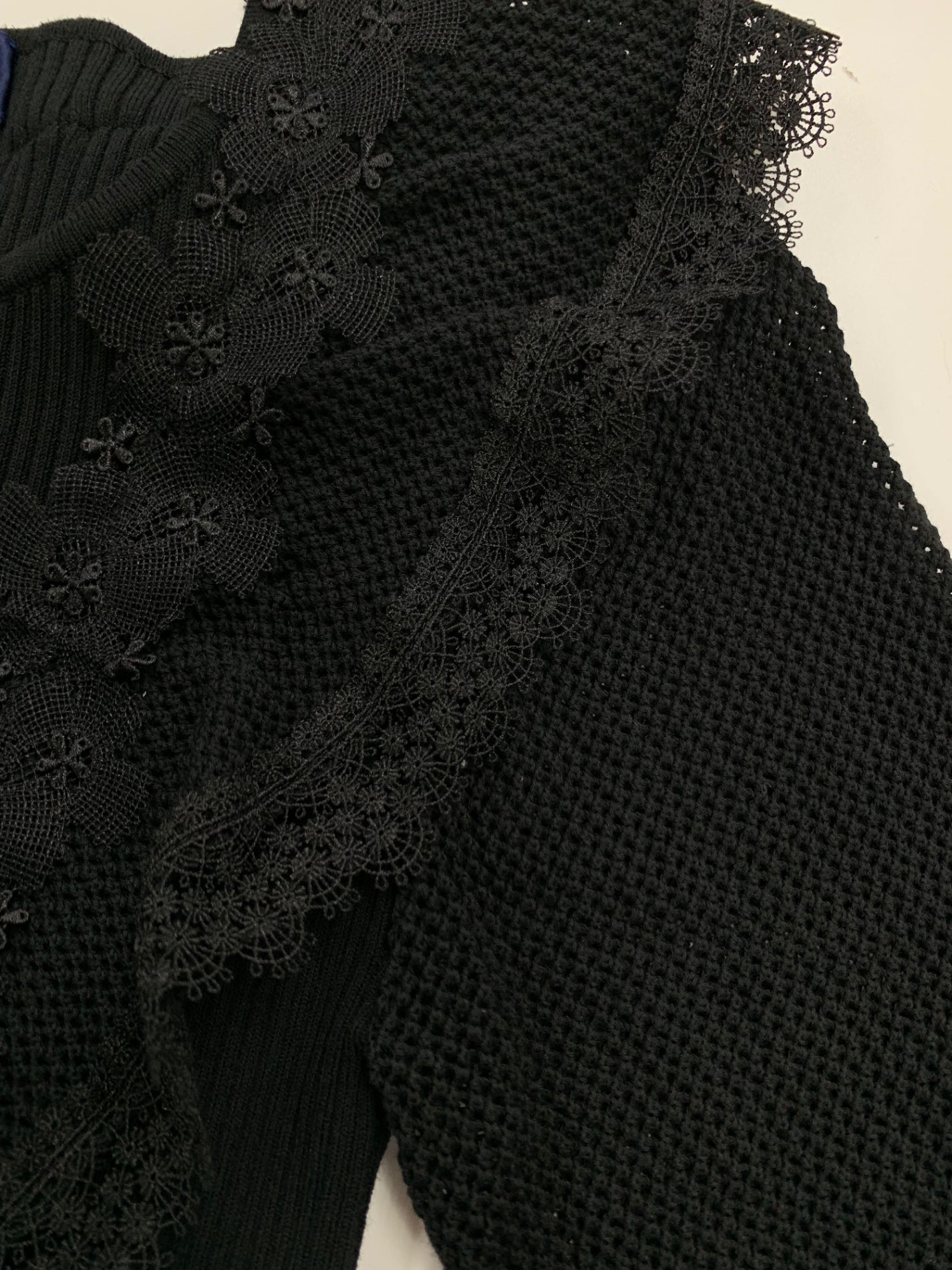 エムズグレイシー 518309 カーディガン 38 ブラック ジップアップ レース IT0HMSH2CKWH