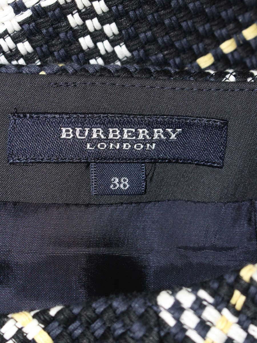 バーバリーロンドン FXA43-018 スカート 38 ネイビー チェック ITGLKR7ZF7V4