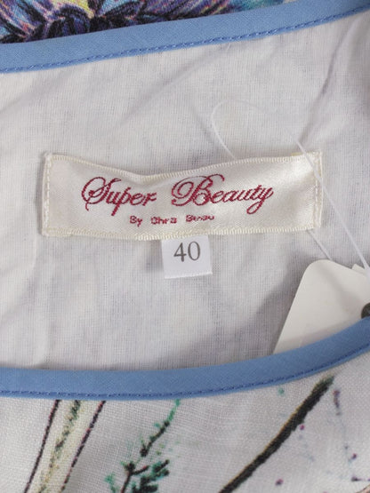 スーパービューティー ワンピース 40 ホワイト/マルチカラー キャンバス フラワープリント ITWY2JQKGB34