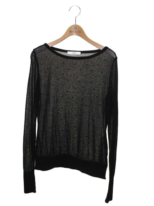 ルネ 6512380 ニット 36 ブラック シアー スタッズ IT0NV93N6PHC