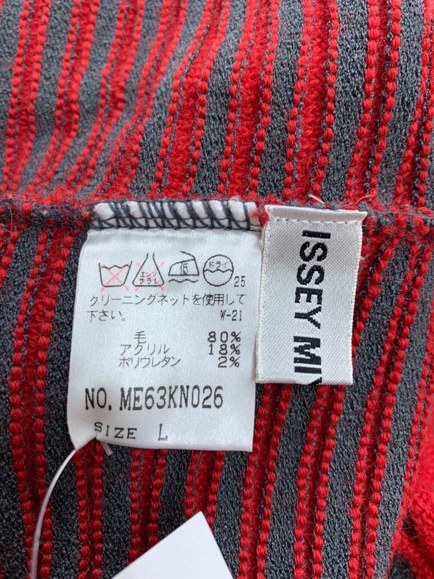 イッセイミヤケメン ME63KN026 タートルネックニット L レッド パイピング 銀タグ IT81VQ6KCOAH 【SALE】