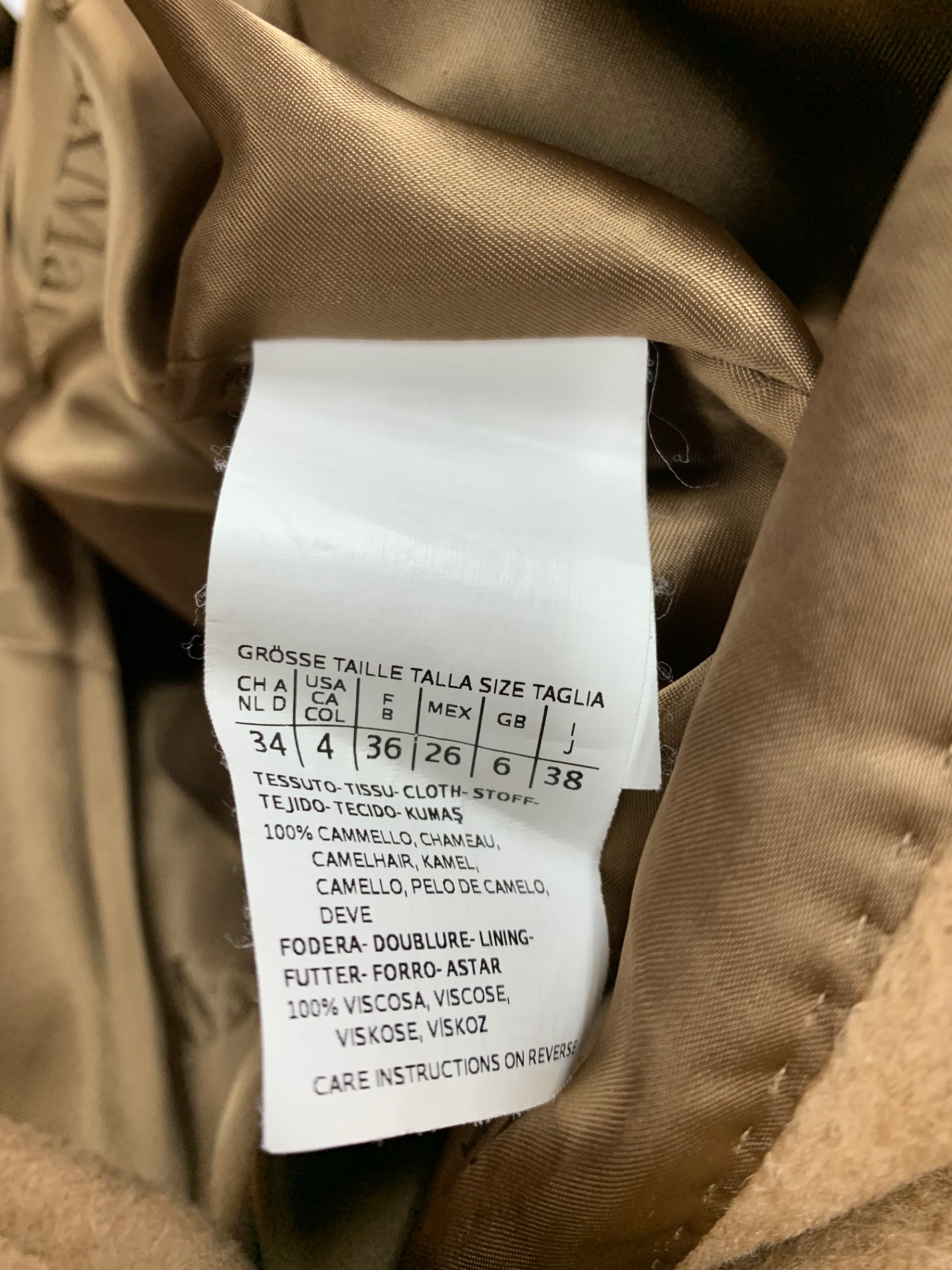 マックスマーラ 10861933 コート 38 キャメル リアルト IT0B4ZG8NPBS