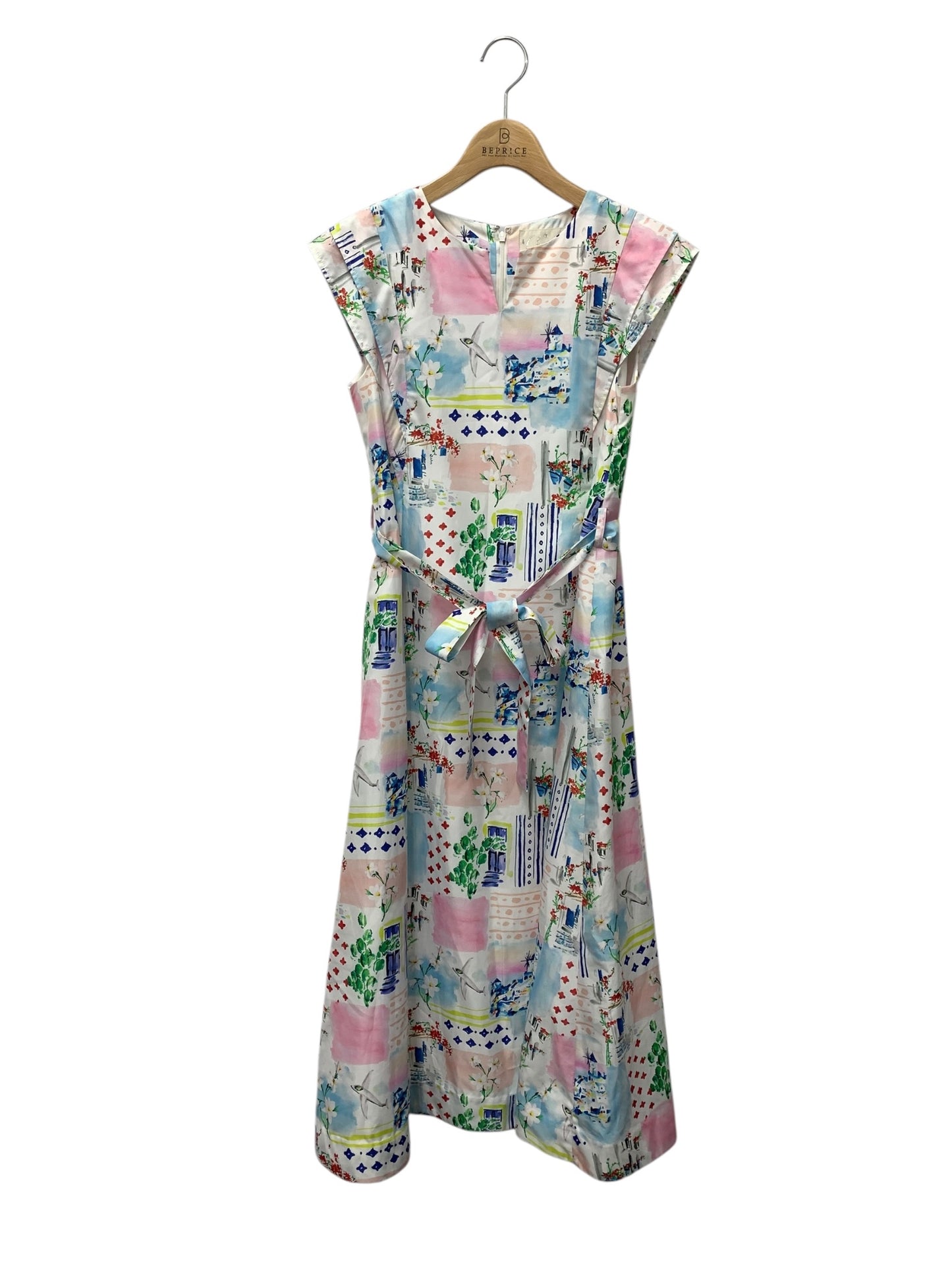 チェスティ 12A515 ワンピース 0 ホワイト 街並みモチーフ ITW22P9JONN6