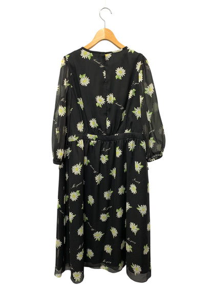 エムズグレイシー 211120 ワンピース ブラック フラワーモチーフ IT7U6XOH94K8