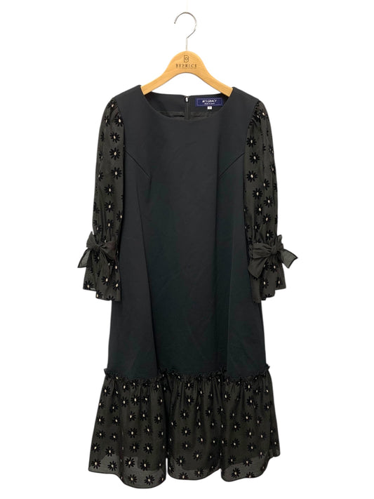 エムズグレイシー 211119 ワンピース 40 ブラック マーガレットモチーフ IT58J2QZUHI0