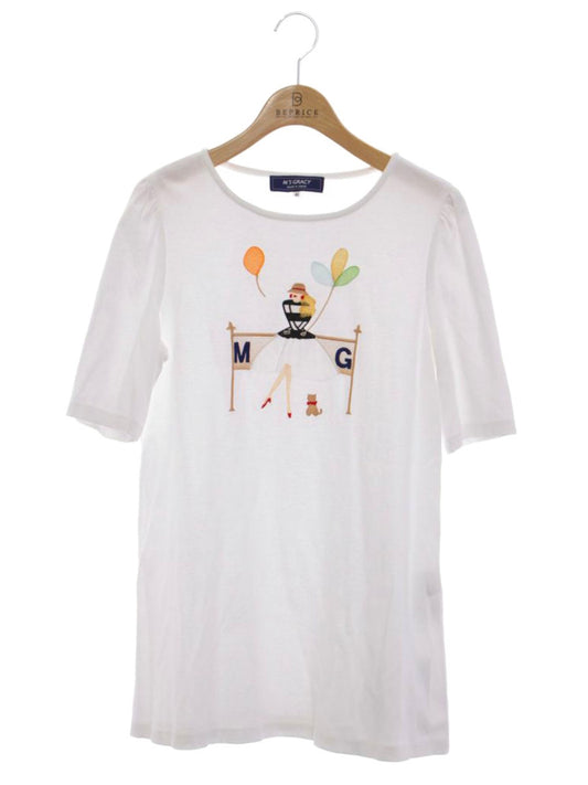 エムズグレイシー 女の子モチーフロングカットソー 415310 40 ホワイト ITRNOQHMZEXK